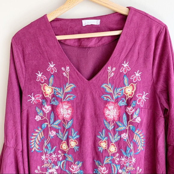 ALTAR’D STATE boho tunic top embroidery bell small - Picture 3 of 9